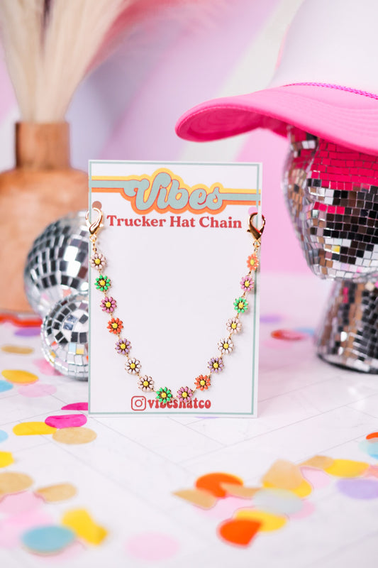 Rainbow Daisy Trucker Hat Chain