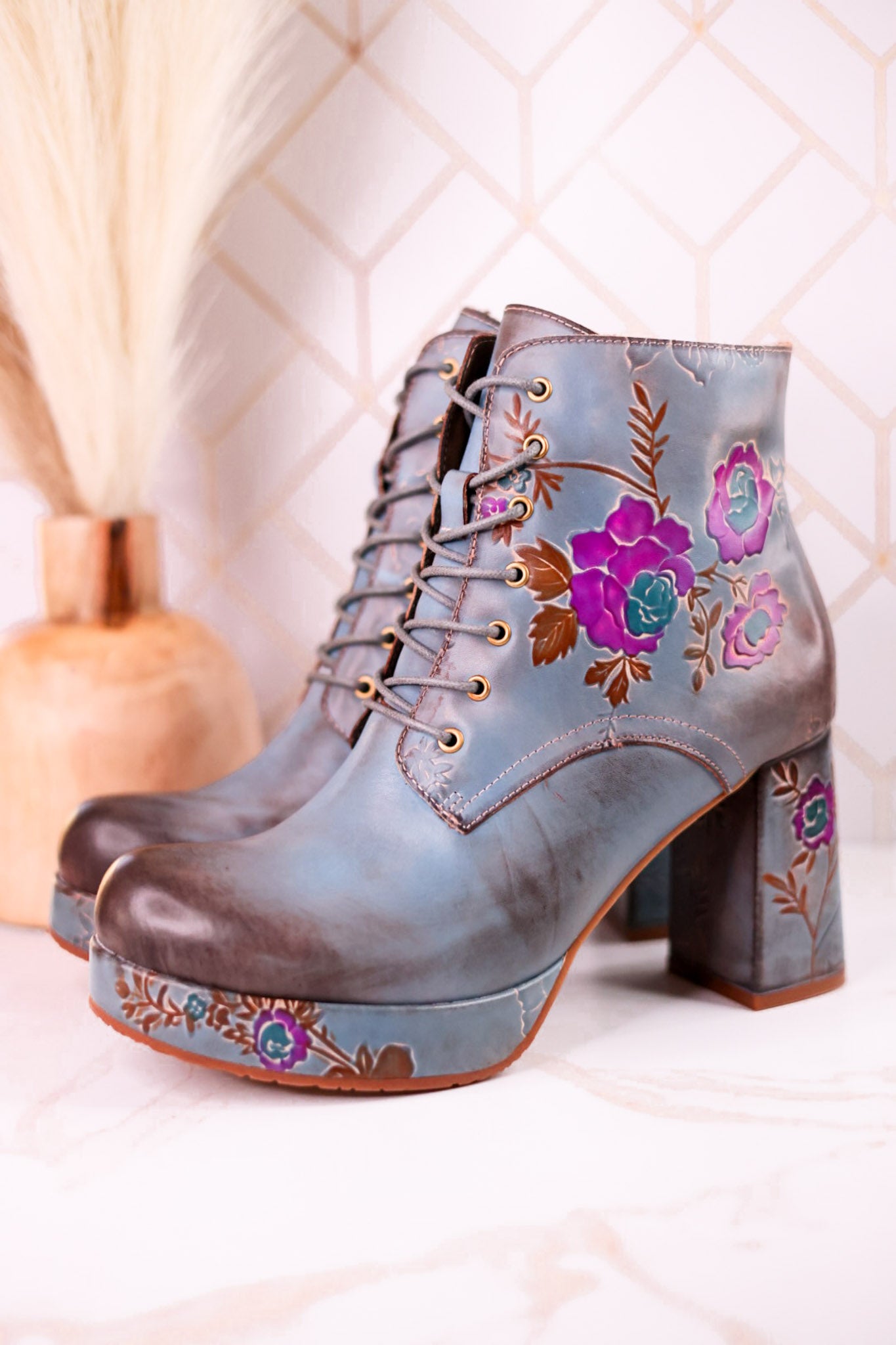 Sky Blue Messapica Platform Boots
