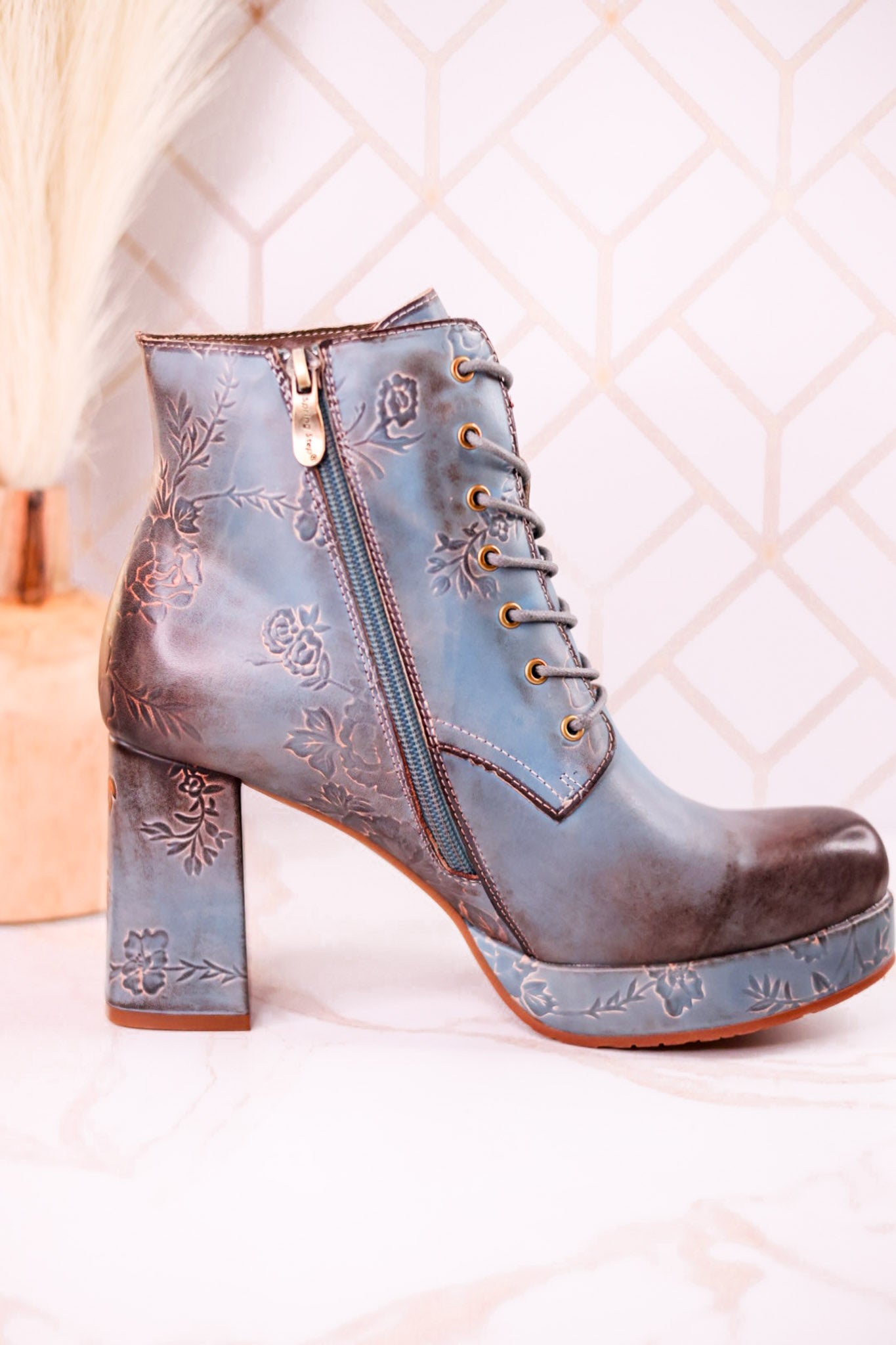 Sky Blue Messapica Platform Boots