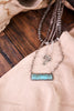 Multi Layered Cross Necklace with Stone Pendant