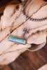 Multi Layered Cross Necklace with Stone Pendant