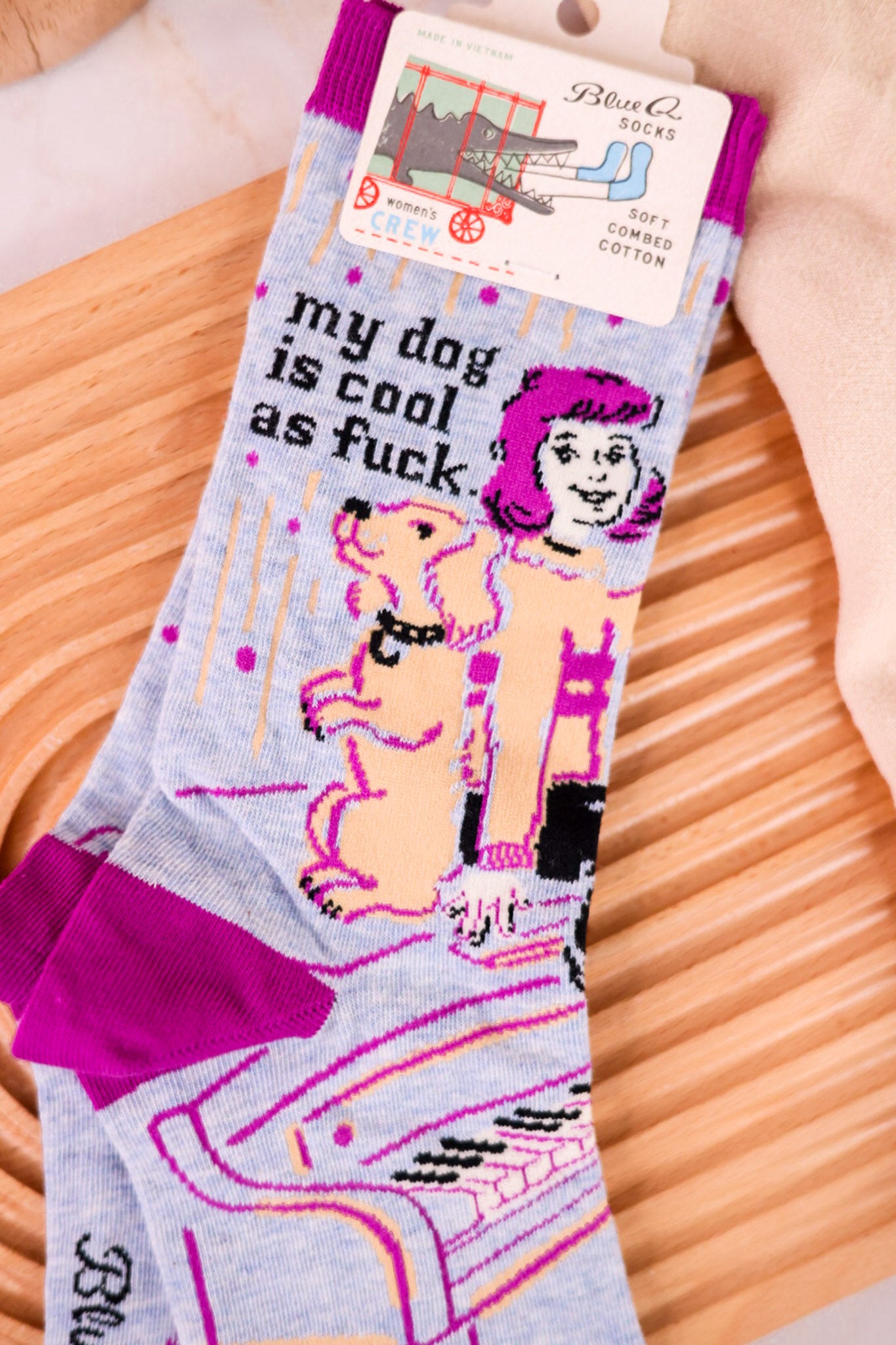 My Dog Is Cool As Fuck Crew Socks