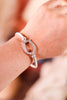 Cable Bangle Bracelet with Rhinestone Horseshoe