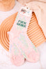 Fuck Work Pink Floral Crew Socks