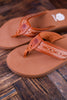 Tan Low Platform Sandals with Western Stitching