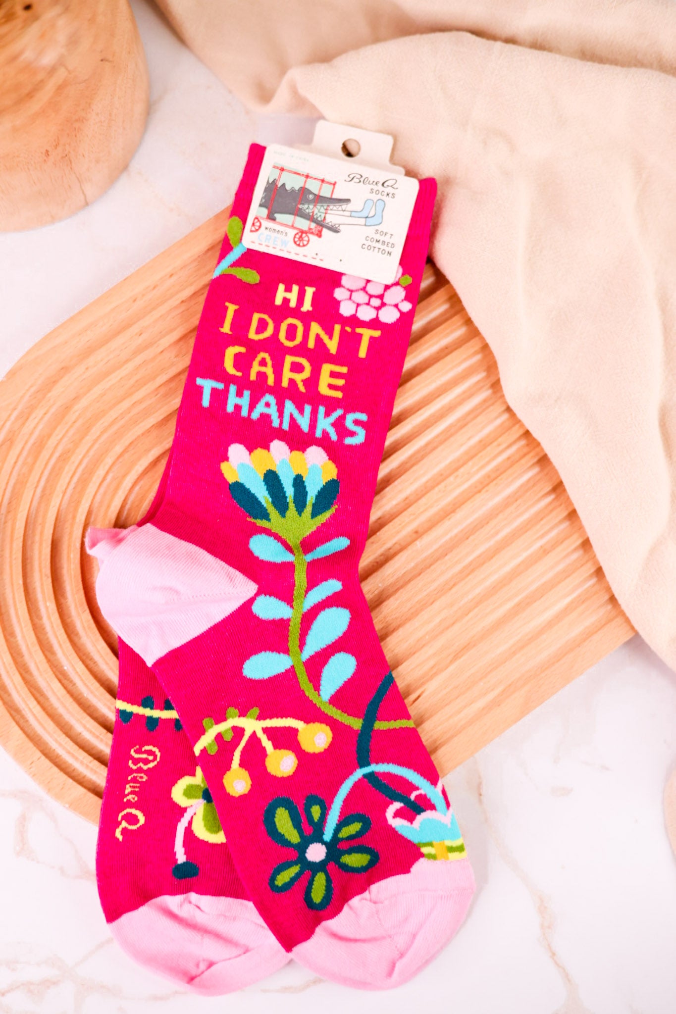 Hi I Don't Care Thanks Crew Socks