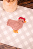 Gingham Table Runner with Crochet Farm Animal