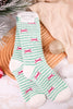 Holiday Bow Print Fuzzy Crew Socks
