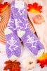 Purple Skeleton Print Fuzzy Crew Socks