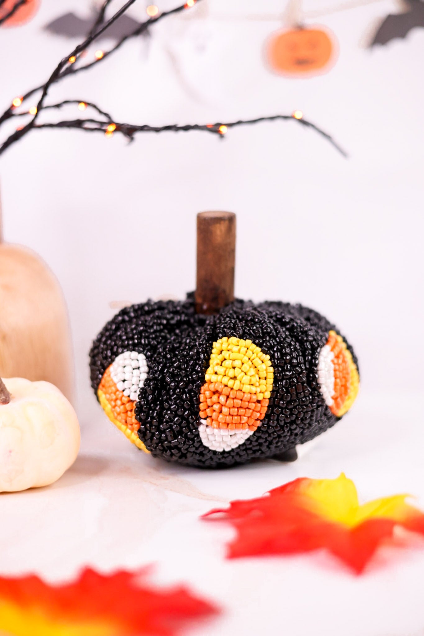 Beaded Pumpkin With Halloween Patterns (3 Styles)
