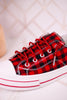 Buffalo Plaid Aman Sneakers With Rhinestone Laces