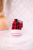 Buffalo Plaid Aman Sneakers With Rhinestone Laces