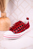 Buffalo Plaid Aman Sneakers With Rhinestone Laces