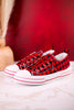 Buffalo Plaid Aman Sneakers With Rhinestone Laces