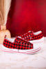 Buffalo Plaid Aman Sneakers With Rhinestone Laces