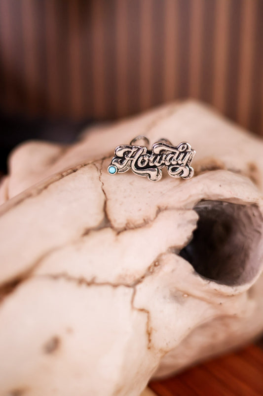 Western Howdy Turquoise Stone Adjustable Ring