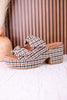 Put A Bow On It Black & Tan Houndstooth Platform Heels