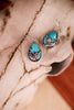 Turquoise Western Highland Cow Teardrop Dangle Earrings