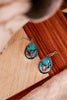 Turquoise Western Highland Cow Teardrop Dangle Earrings