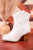 White Plus One Western Ankle Boots