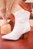 White Plus One Western Ankle Boots