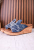 Neon Moon Blue Denim & Rhinestone Wedges
