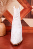 White Plus One Western Ankle Boots