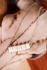 Western White Stone Bar Pendant Chain Necklace