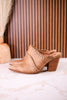 Blame The Bar Tan Mules With Stacked Heel