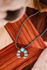 Squash Blossom Choker Turquoise Western Pendant Necklace