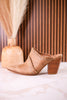Blame The Bar Tan Mules With Stacked Heel