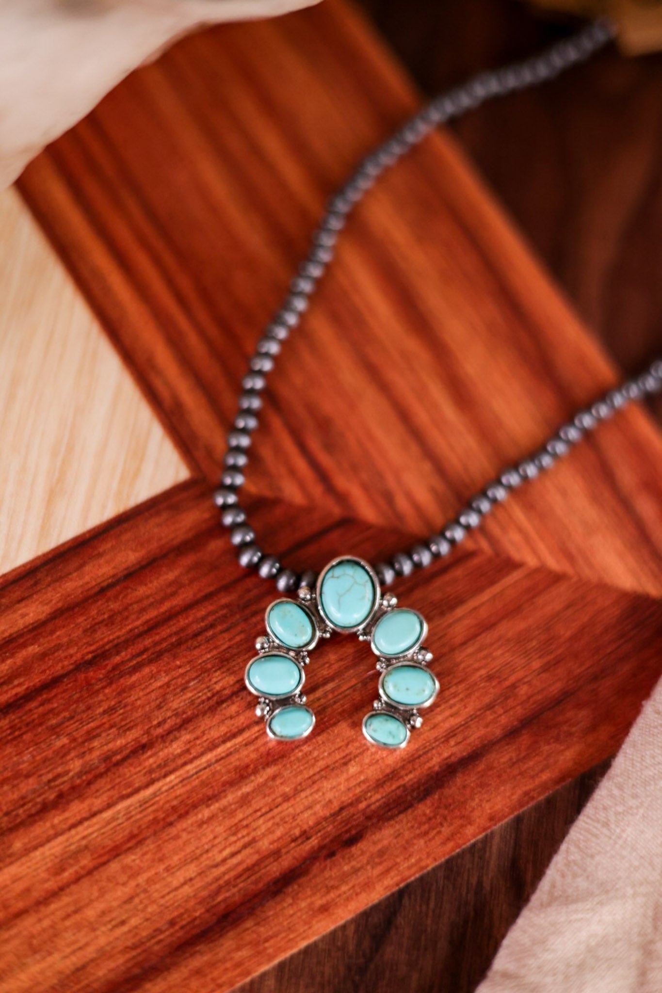 Squash Blossom Choker Turquoise Western Pendant Necklace