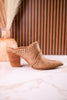 Blame The Bar Tan Mules With Stacked Heel