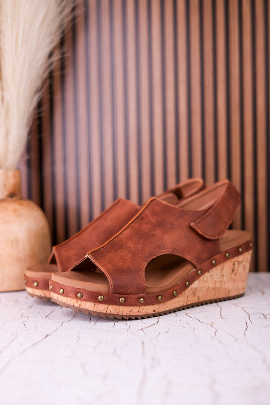 For Keeps Studded Wedges In Rust
