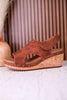 For Keeps Studded Wedges In Rust