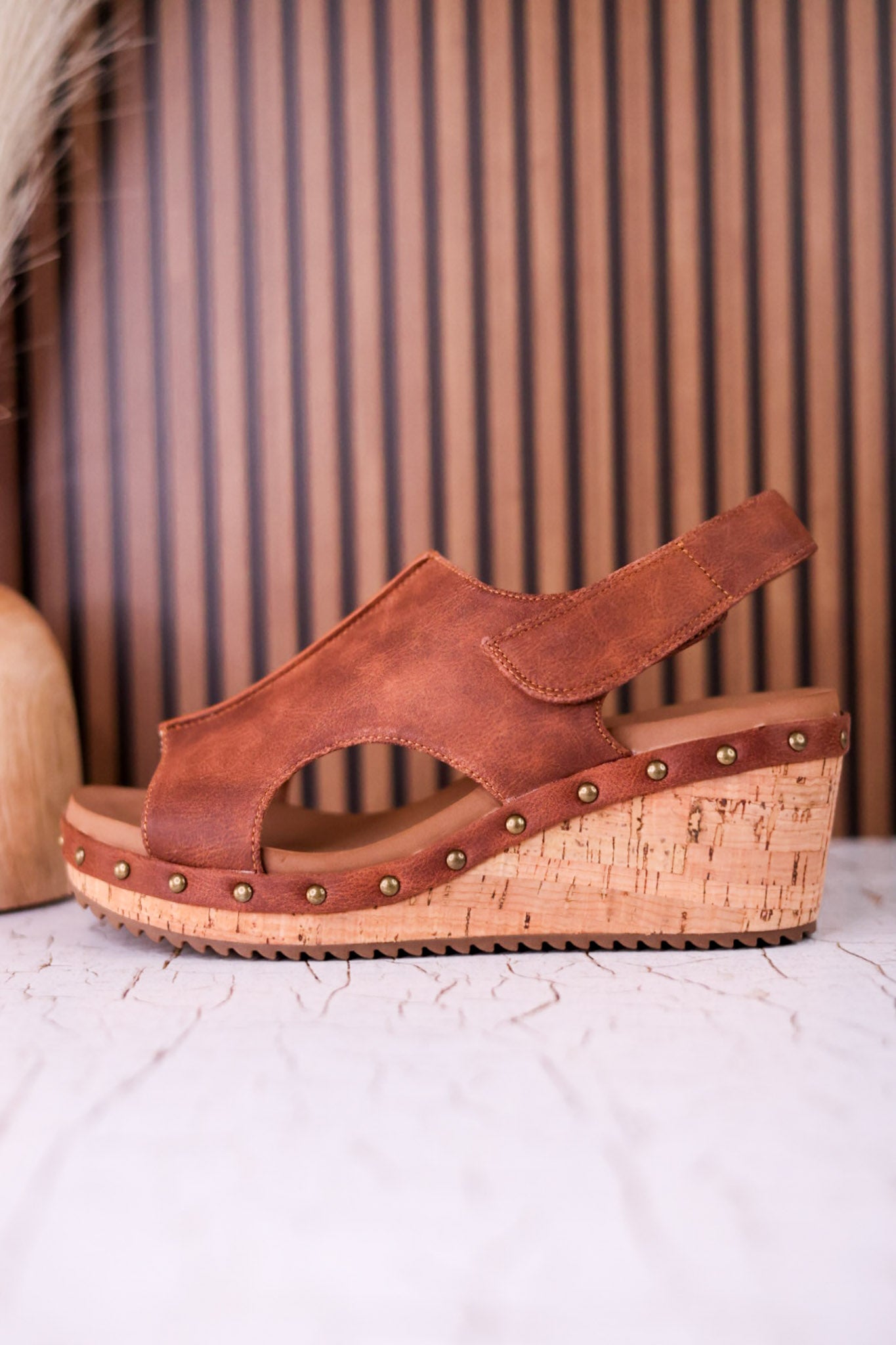 For Keeps Studded Wedges In Rust