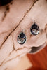 Black Western Highland Cow Teardrop Dangle Earrings