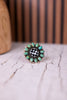 Turquoise & Checkered Sunflower Ring