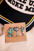 Western Slip On Hat Charm W/ Cactus & Checkered Heart (Set Of Three)