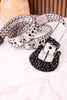 Rhinestone Skull Studded White Leather Belt
