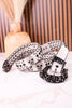 Rhinestone Skull Studded White Leather Belt