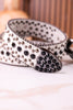 Rhinestone Skull Studded White Leather Belt