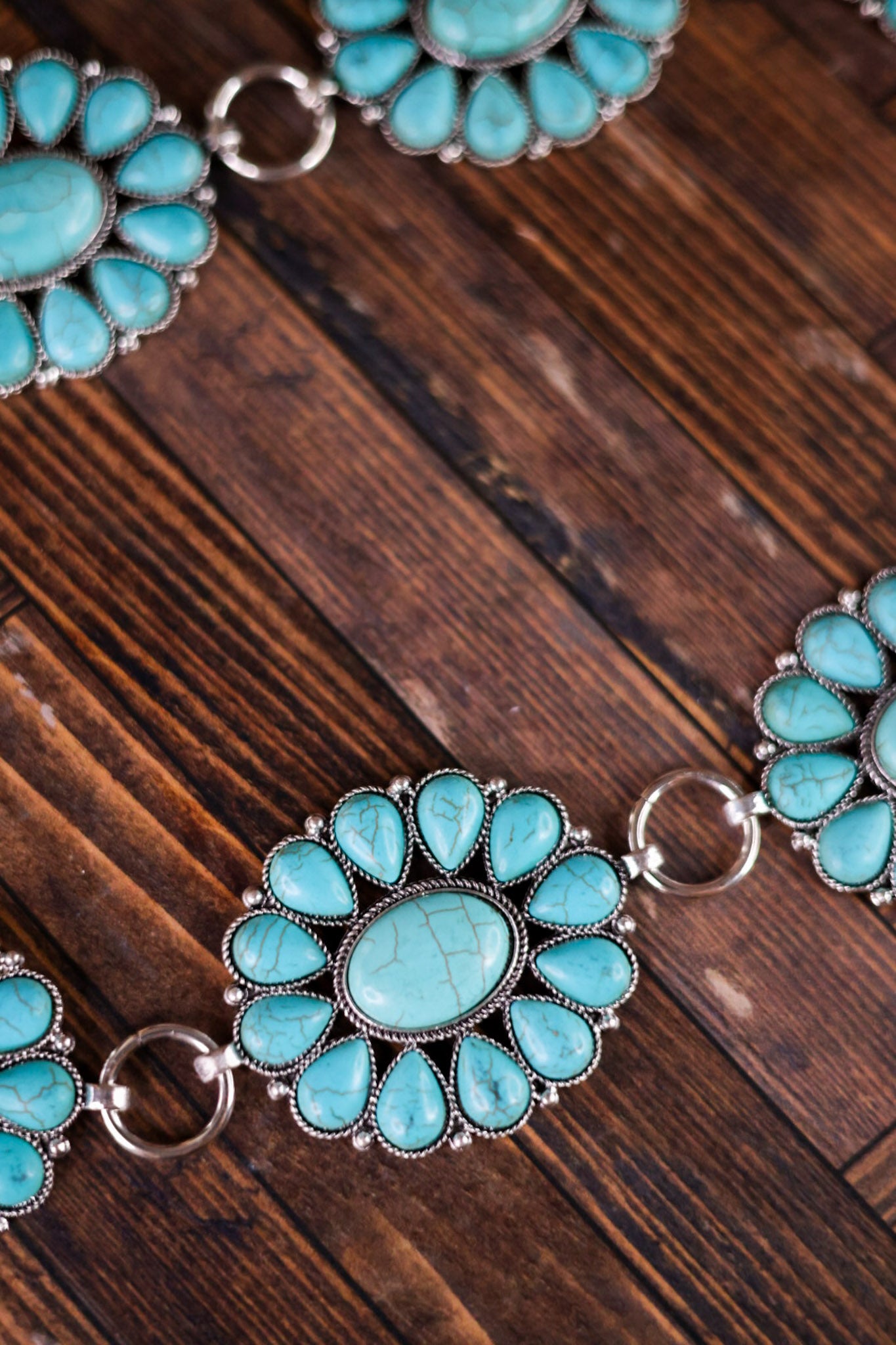Ride For the Brand Darlin' Turquoise Floral Concho Link Belt
