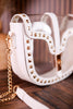 Clear and White Studded Crossbody Bag