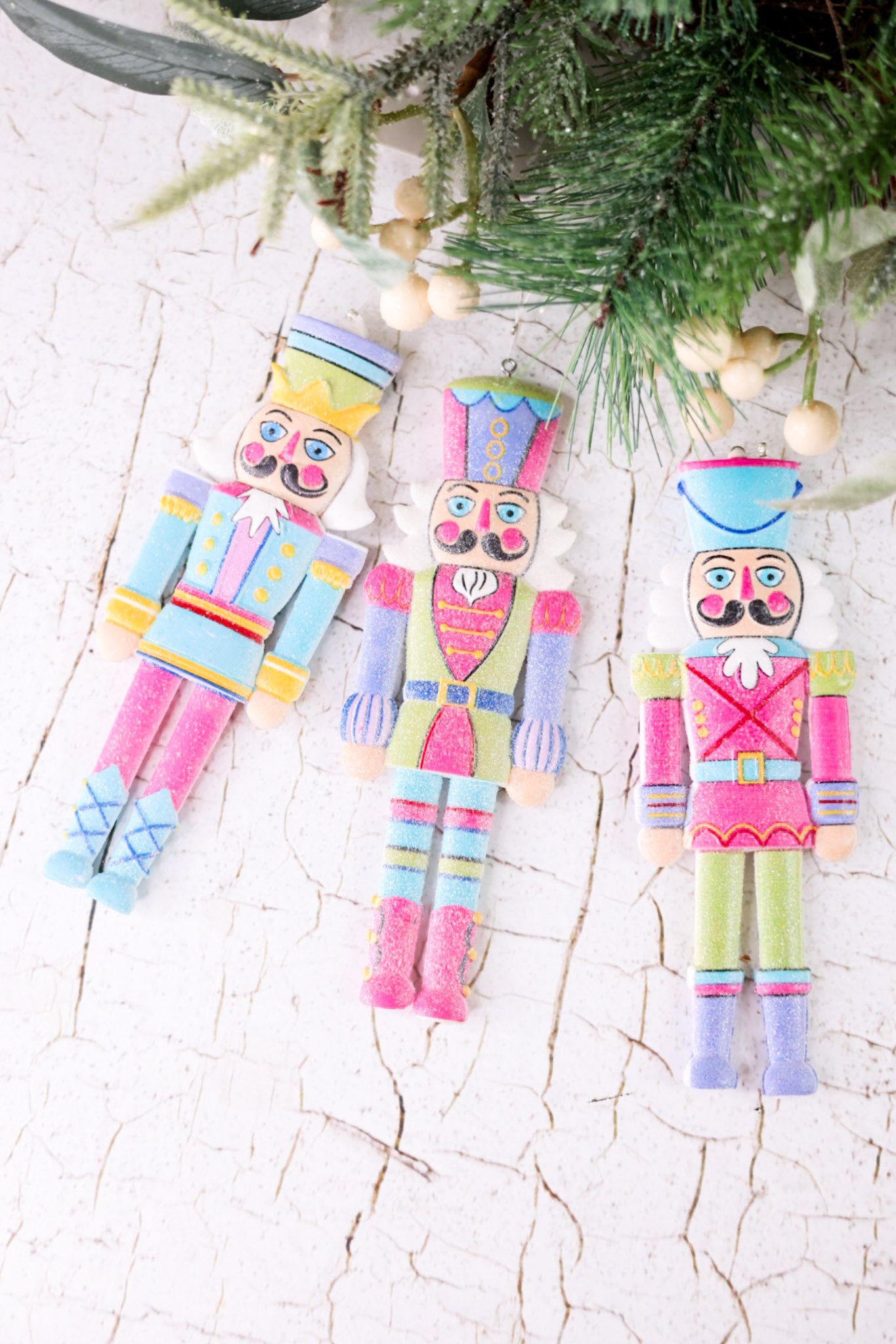 6" Colorful Glittering Nutcracker Ornaments (3 Styles)