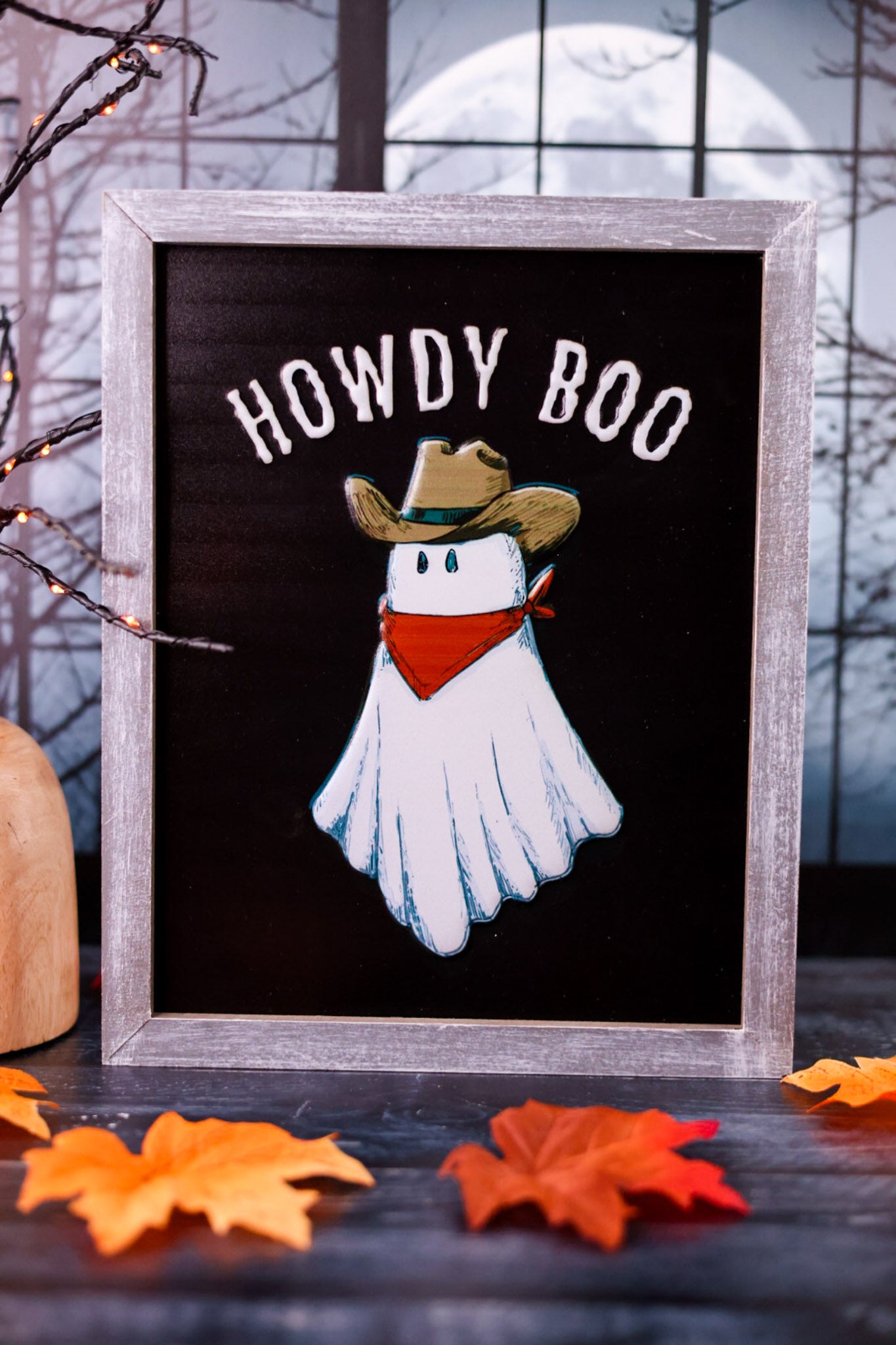 Cowboy Ghost Halloween Wall Sign