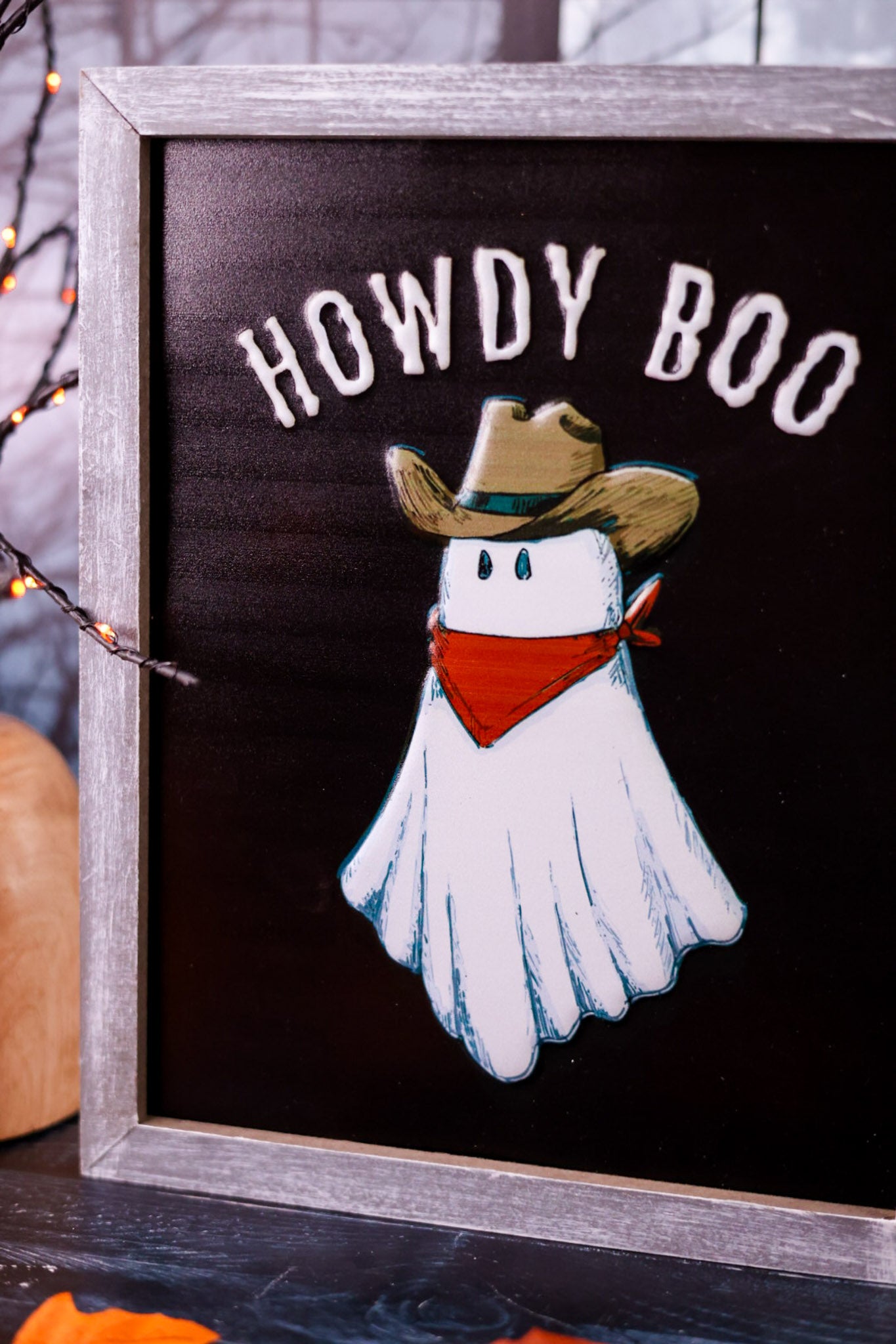 Cowboy Ghost Halloween Wall Sign