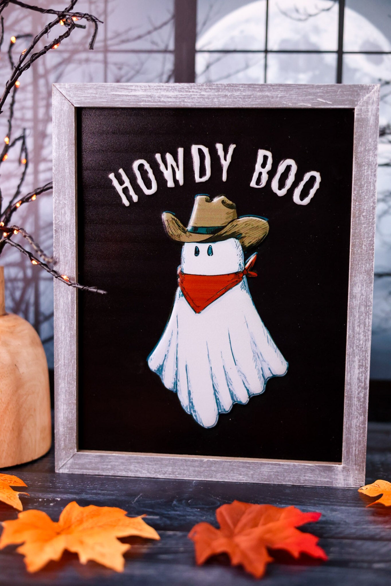 Cowboy Ghost Halloween Wall Sign