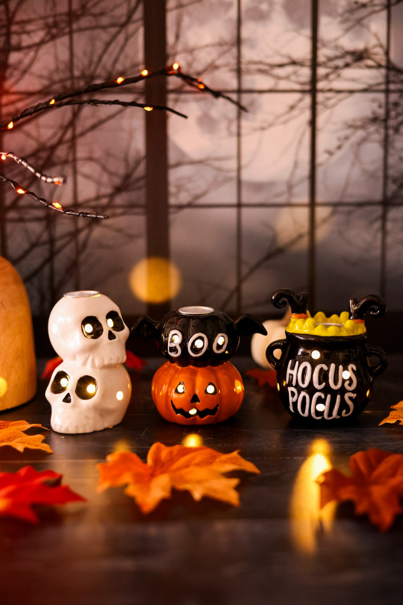 Hocus Pocus Cauldron LED Taper Holder