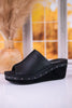 Hissy Fit Black Open Toe Wedges